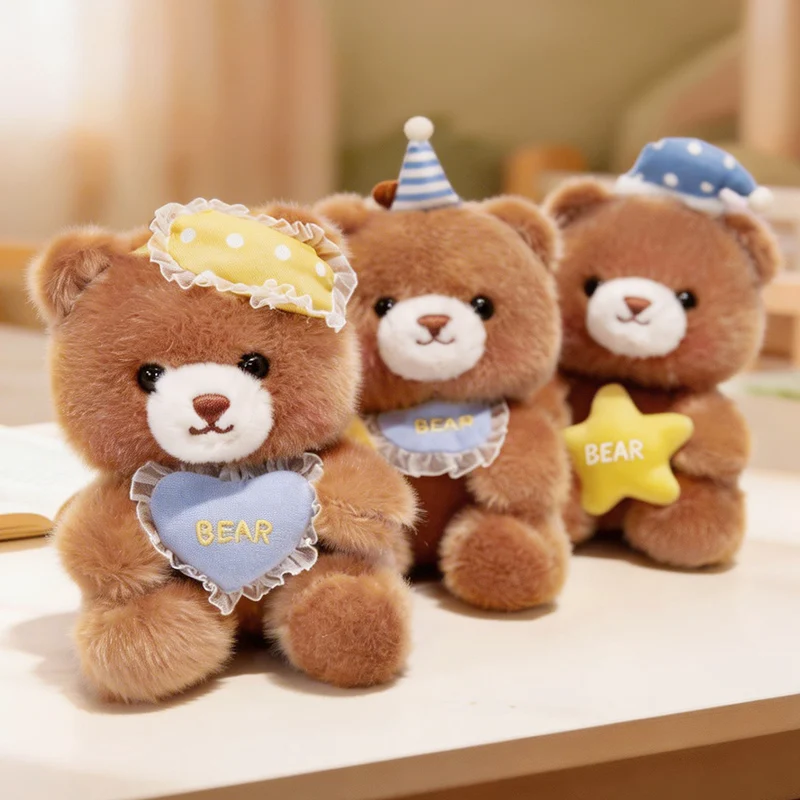 

Soft Fluffy Bear Plush Keychain with Cute Hats Stuffed Animal Charm Ideal for Bag Decor, Key Organization & Holiday Presents