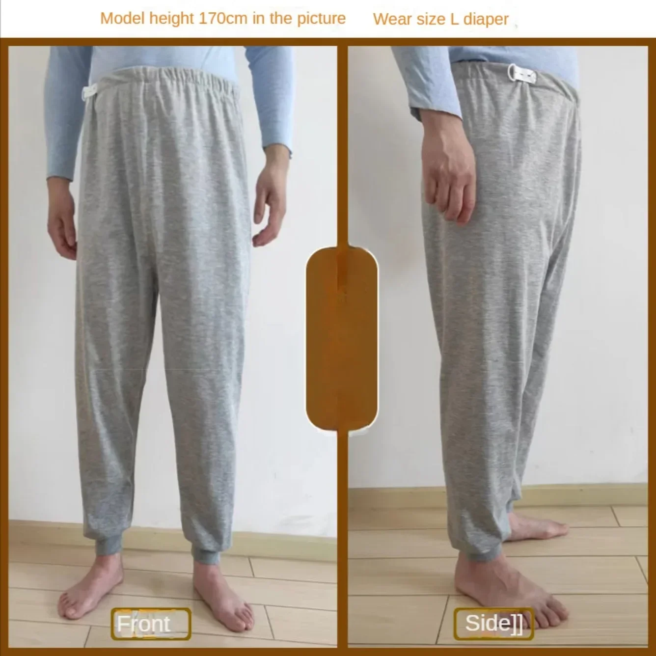 Pantaloni per pannolini impermeabili per anziani, pantaloni lunghi a prova di perdite, cotone lavabile, cuscinetti per l\'urina per adulti,