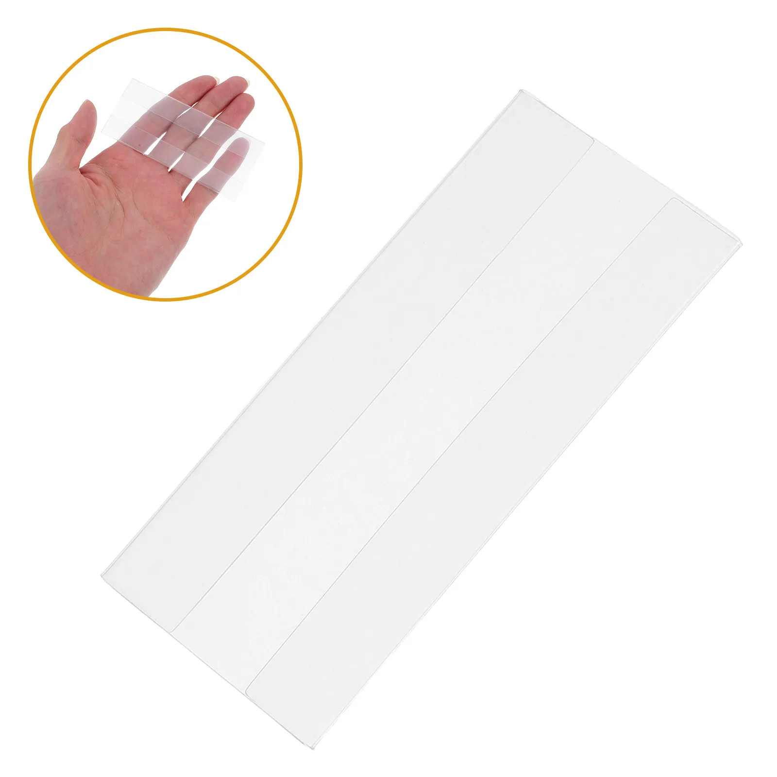 10Pcs Flat Adhesive PVC Tag Holders Transparent Price Display Sleeves for Retail Clothing Merchandise Reusable Insert Card