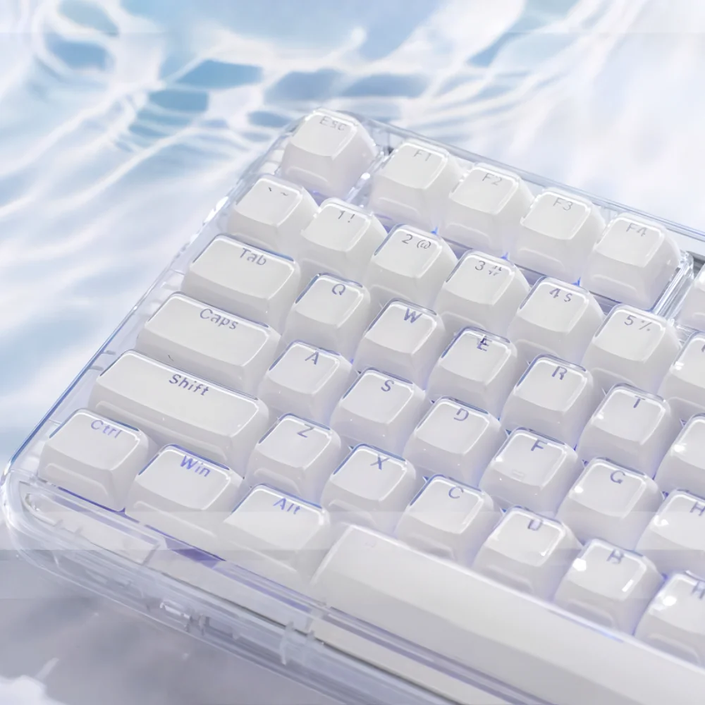 

Crystal Jelly Key Cap Transparent PBT 104 Key OEM Dual Layer Office Game for Mechanical Keyboard 61/64/75/84/96/104