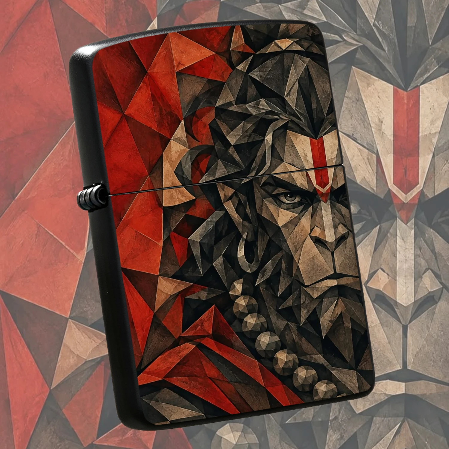 Geometric Hanuman Themed Portable Lighter, Stylish Art Patterned Versatile Daily Accessory, Suitable For Outdoor Home Office Scenes, Unique Exquisite Present For Festival Gifting, Durable Chic Practical Daily Carry Item A Humorous And Inter