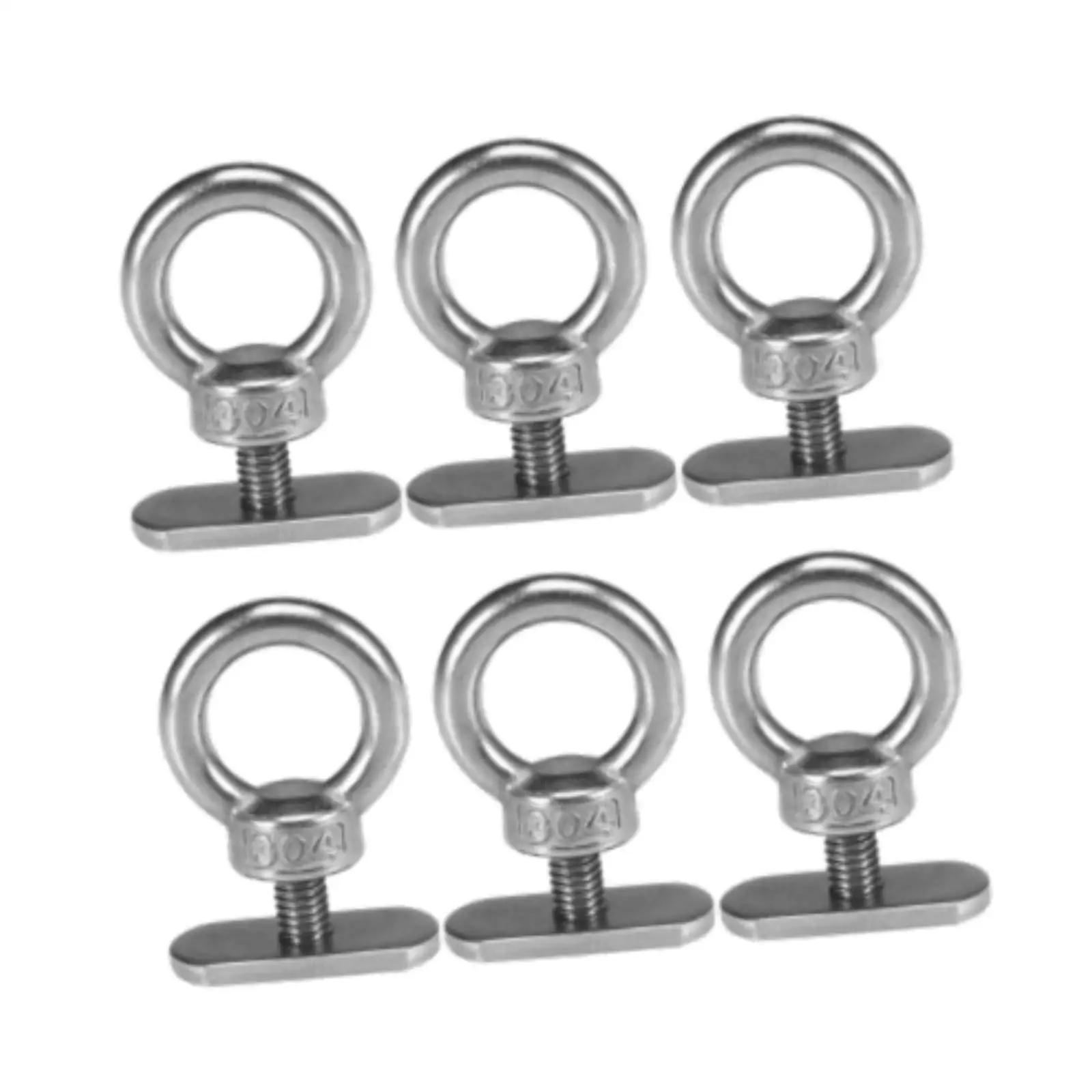 6Pcs Kayak Track Mount Tie Down Eyelet Water Sports Repair Kayaking Mounting Hardware Rowing Canoe Stainless Steel Track Screws