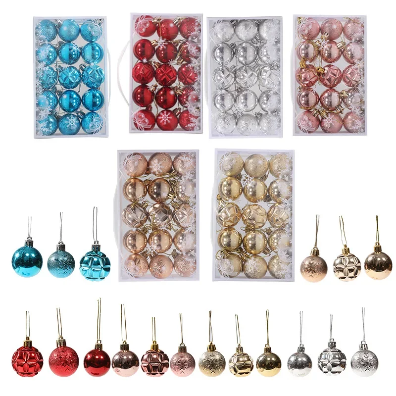 15pcs 4cm Colorful Christmas Ball Xmas Tree Hanging Pendant Merry Christmas Home Decor Natal Navidad Happy New Year 2025
