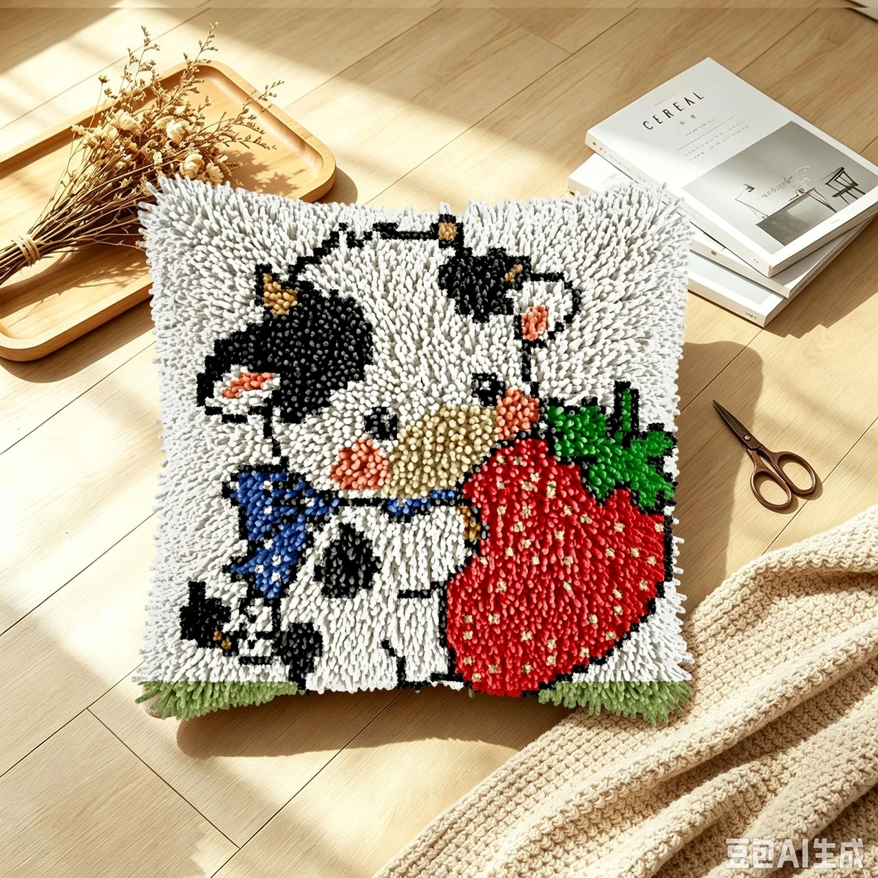 1Set Strawberry Cow Knot Pillo - огляд і ціна Sewing Pin Cushion