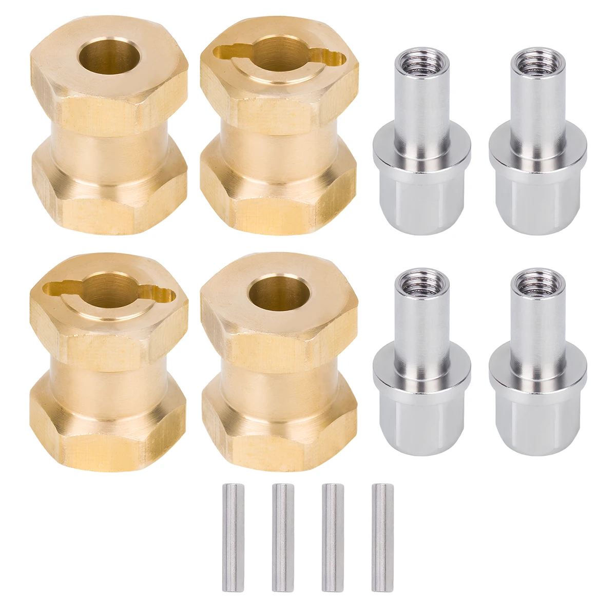 4Pcs Messing 12MM Rad Hex Erweiterte Adapter Combiner 12/15/17/20/25MM für 1/10 RC Crawler Auto Axial SCX10 D90 Upgrade Teile