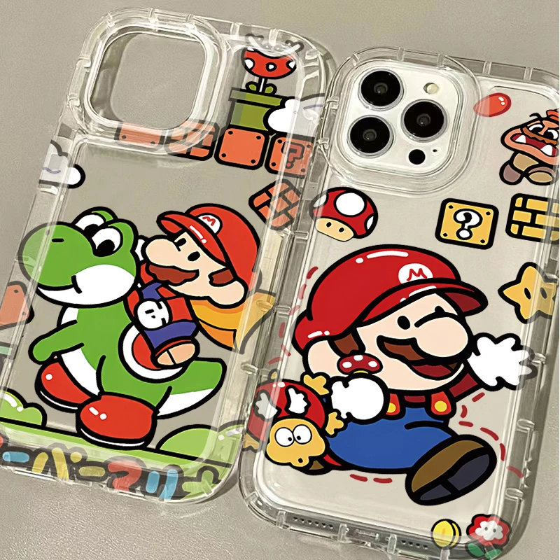 Прозрачный чехол Super M-Marios B-Bros для Xiaomi 13T 12T 14 13 12 Pro 10 11 Lite 5G NE POCO X6 X5 X4 GT X3 NFC F3 F4 F5 F6 Pro M5S