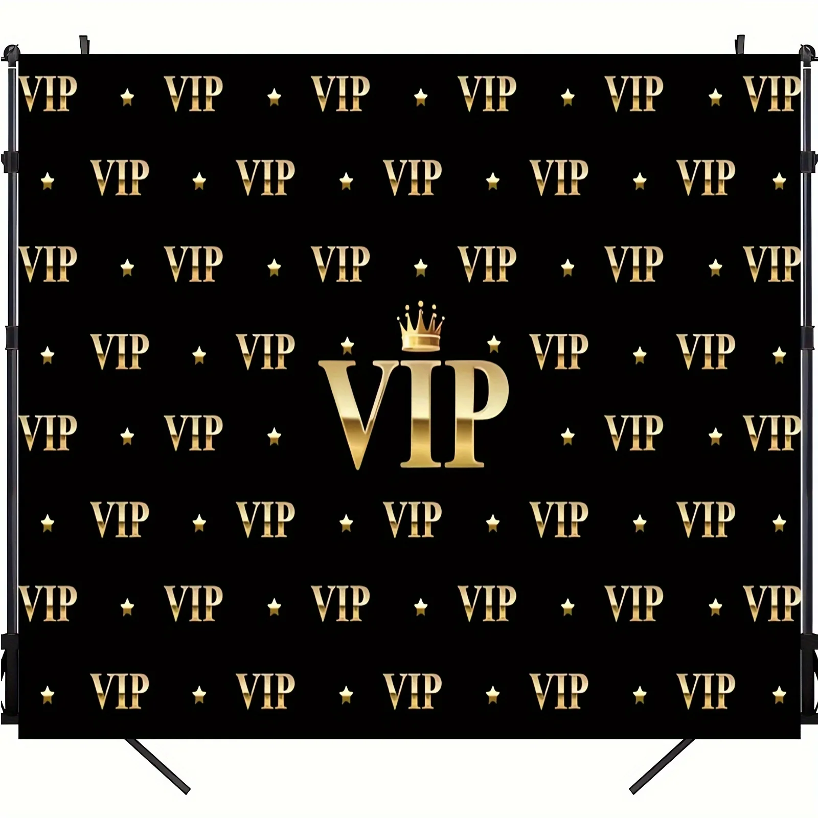 VIP Royal Crown Black Gold Tapestry Graduation Ball Birthday Party Banner Studio Decoration Photography Background - view 3