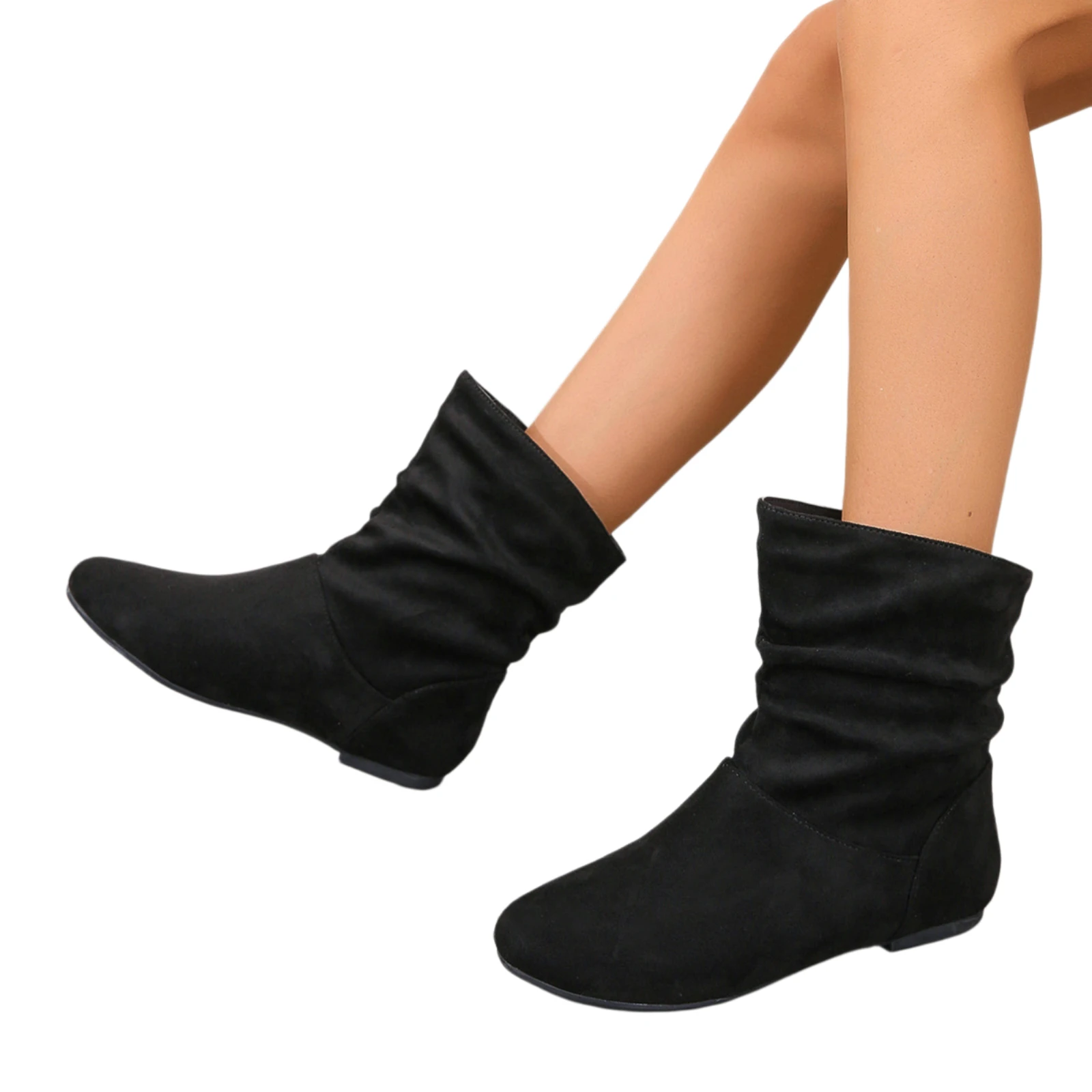 Women Vintage Medieval Pirate Ankle Boots Faux Suede Flat Slouch Booties Halloween Carnival Cosplay Costume Shoes Daily Wear