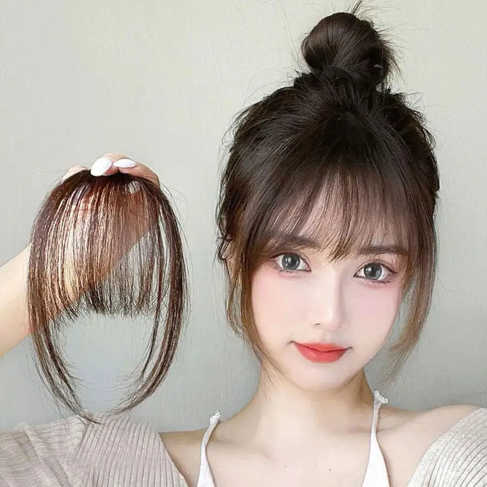 French Style Air Bangs Wig Clip Hairstyle Tool Hair Clip Extension Synthetic Hair False Tassel Wig Women\'s Hair Clip Bangs