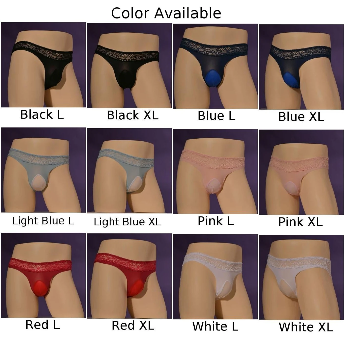 Mens Briefs Lace Underwear Breathable Sexy Low Waist Soft Thin Mesh Intimates