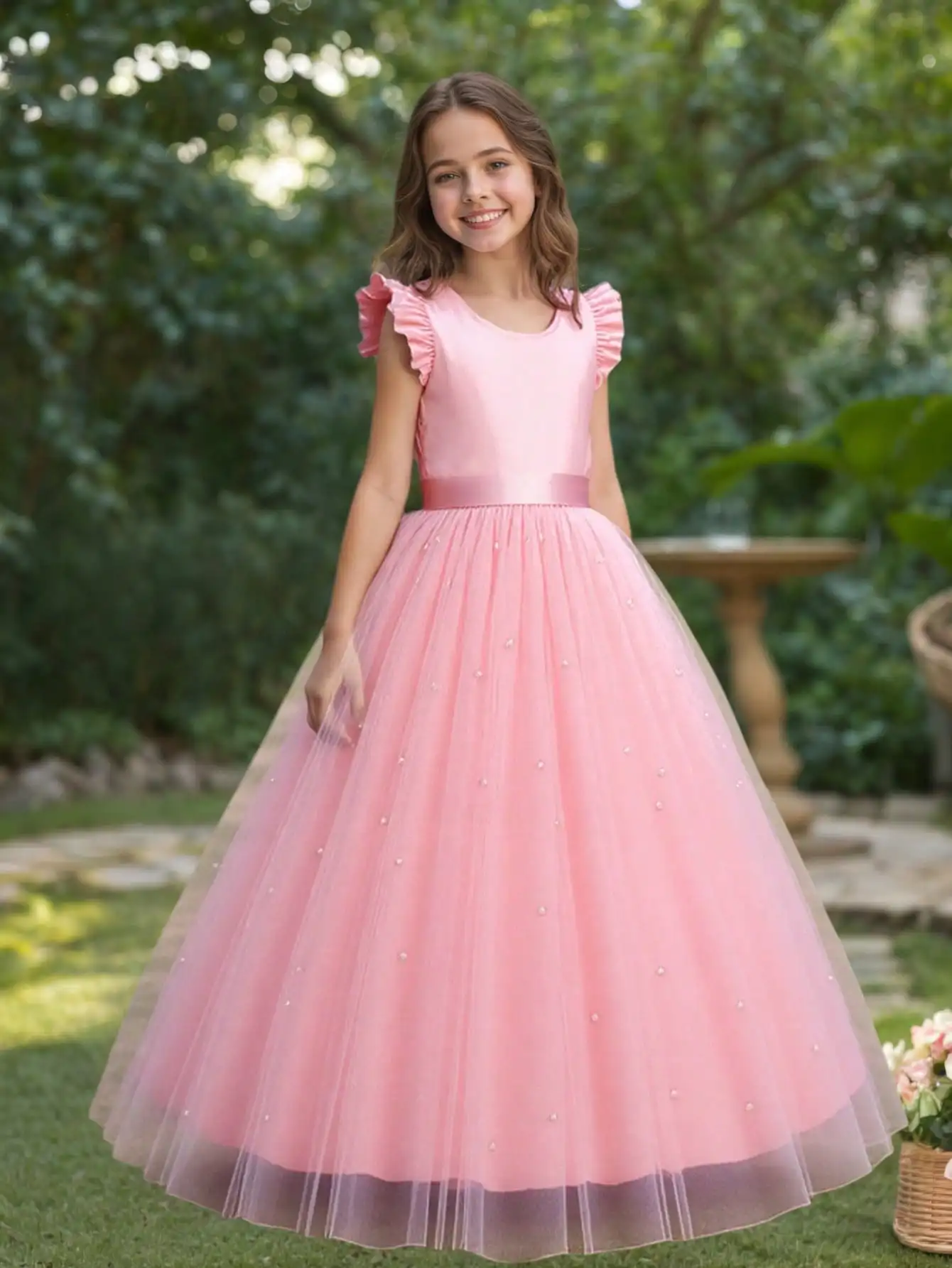 Sommerliches Mädchen-Blumen-Geburtstagskleid aus Tüll, rückenfreies Hochzeitskleid mit Schleife, Klavier-Partykleid für Kinder, Prinzessinnenkleid, Baby-Mädchen-Kleider mit Schleifenknoten