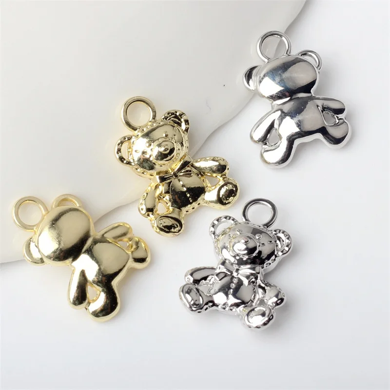 

New arrived 50pcs/lot animals cartoon bears shape alloy floating locket beads diy jewelry garment pendant accessory