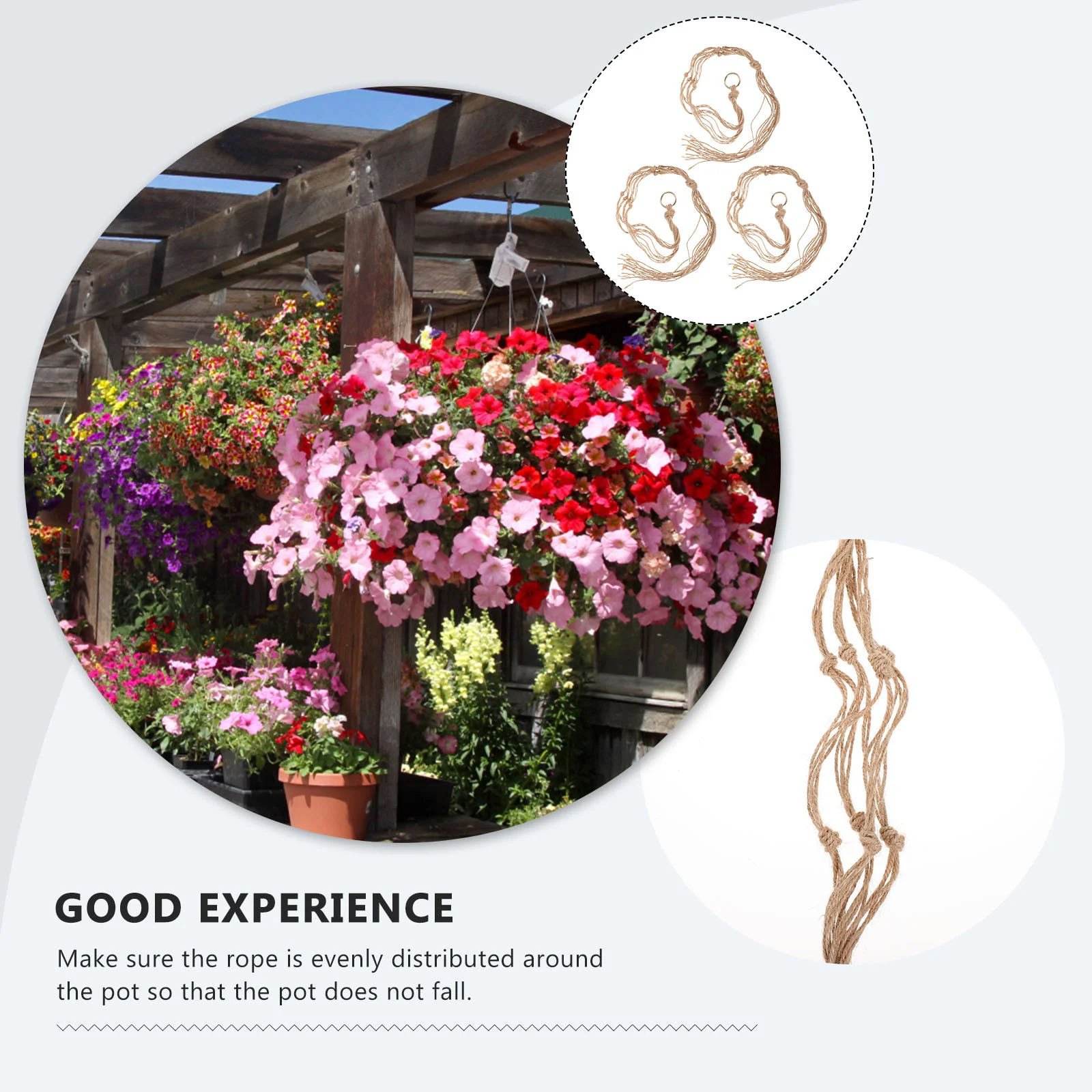 3 Pcs Plant Hanging Holder Tapestry Net Pocket Wall Hanger for Coat Macrame Hangers Light Brown