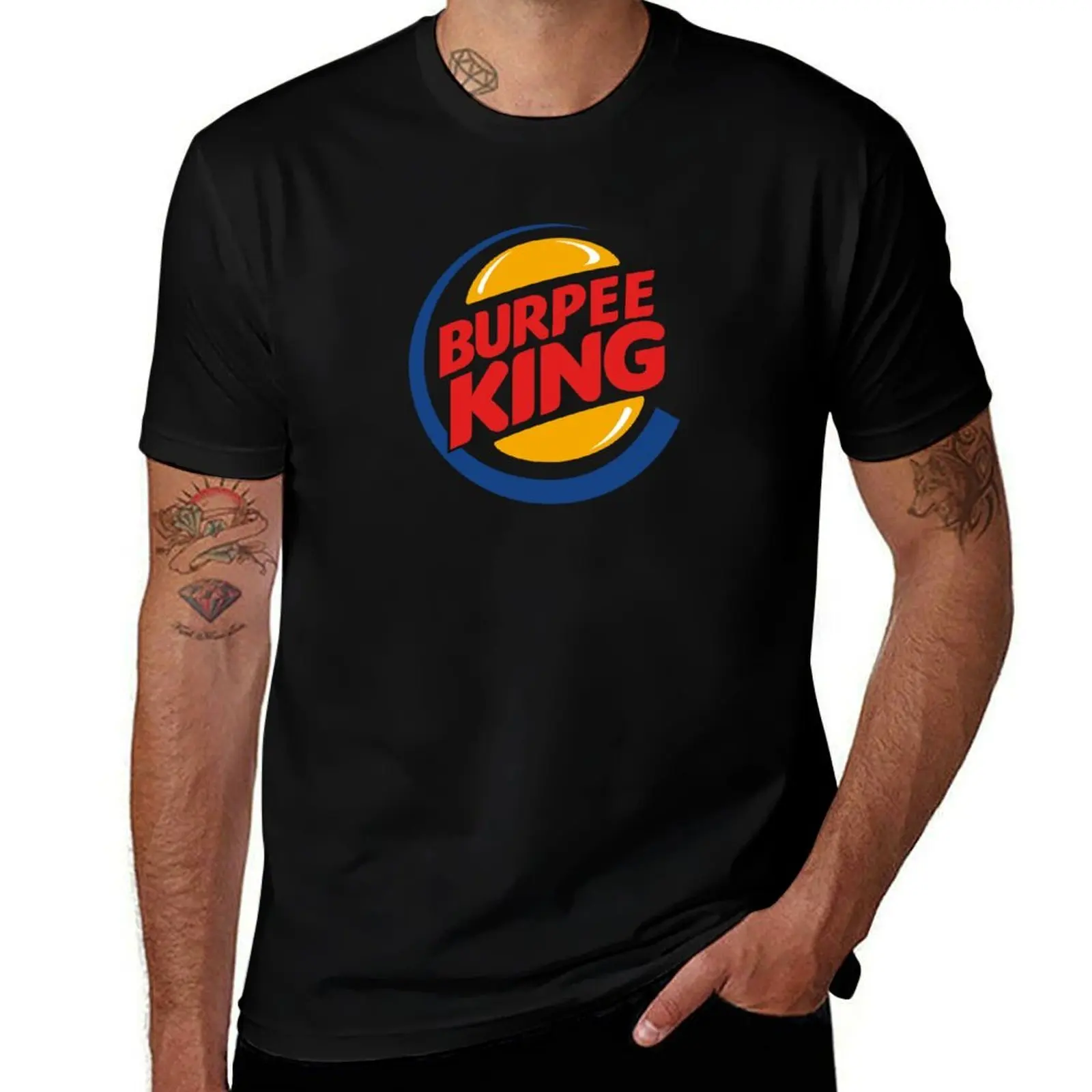 Burpee King T-Shirt Big Size Short Sleeve Casual Top T-Shirt