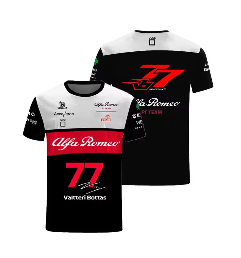 F-1 racing extreme sports, Romeo 77 team, Valtteri Bottas Tee 24 semaines，Crown Feather Shor， Quick drying breathable polo shirt