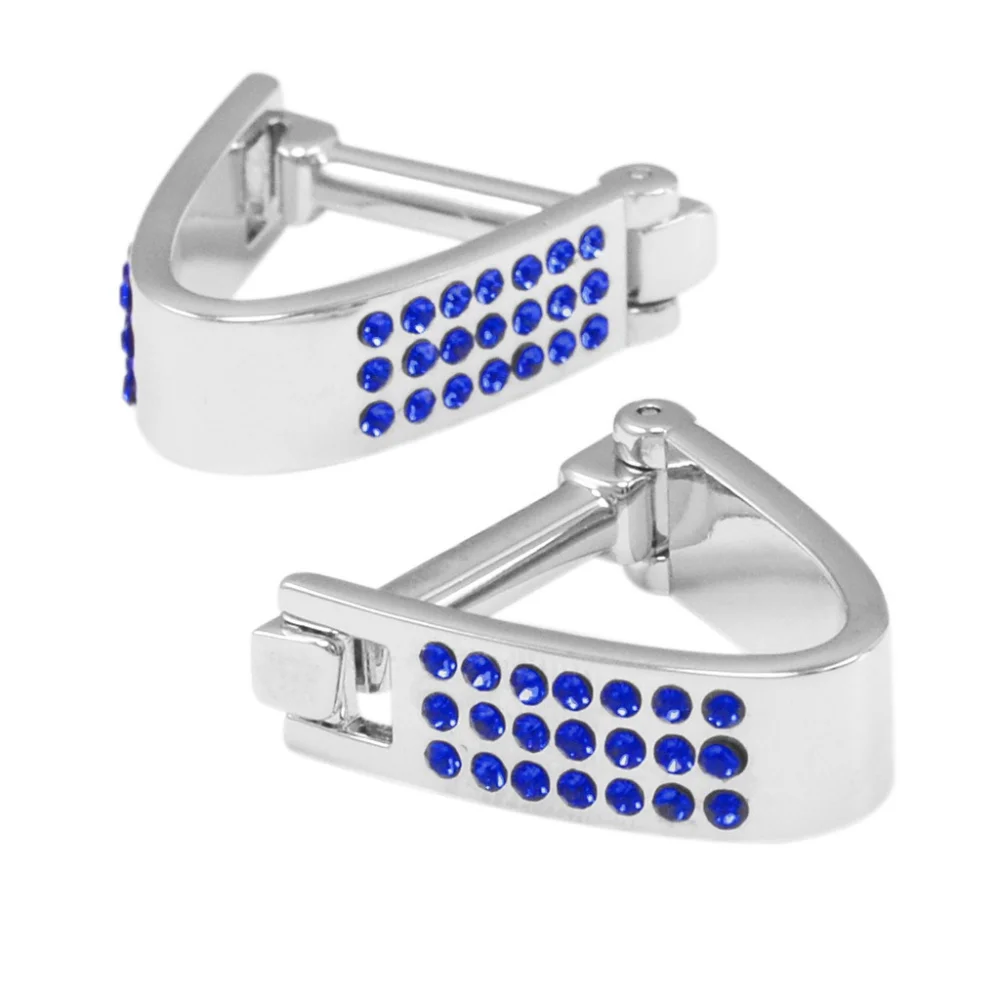 Gentleman's Triangular Slingshot Shaped Diamond Studded Cufflink Men's Shirt Sleeve Studs Banquet Formal Suit Cufflink Accessory