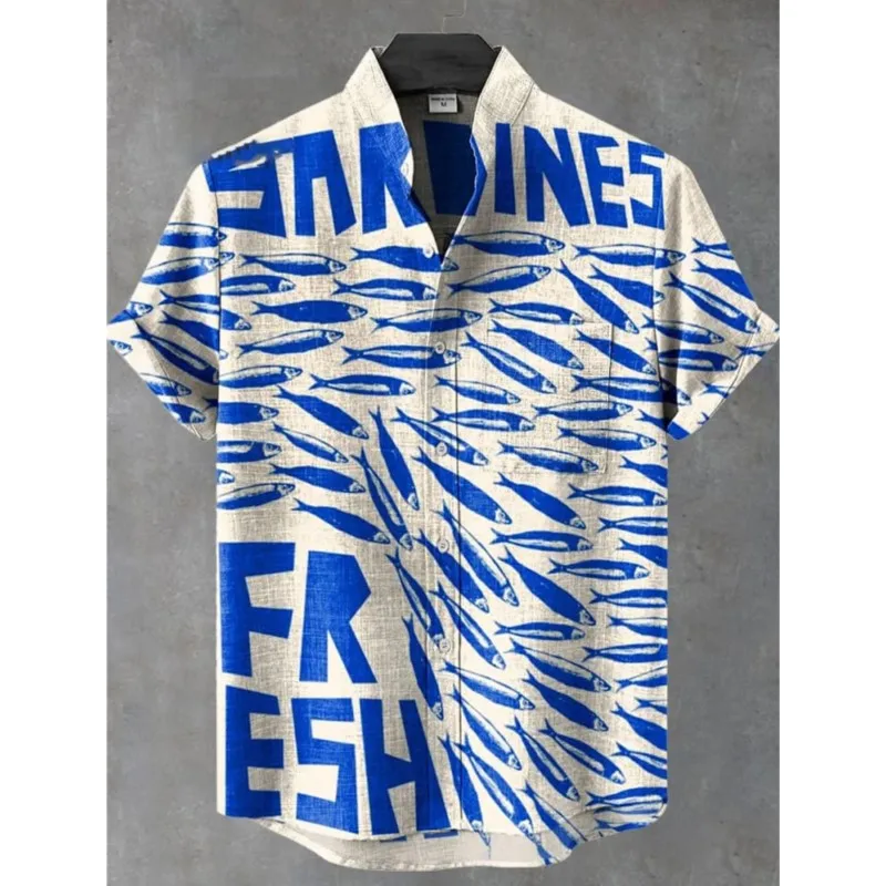 

Men Shirt Art Print Fish Series Octopus Pattern 3D Digital Printing Casual Short Sleeved Shirt Abbigliamento Uomo Hawaiian Shirt