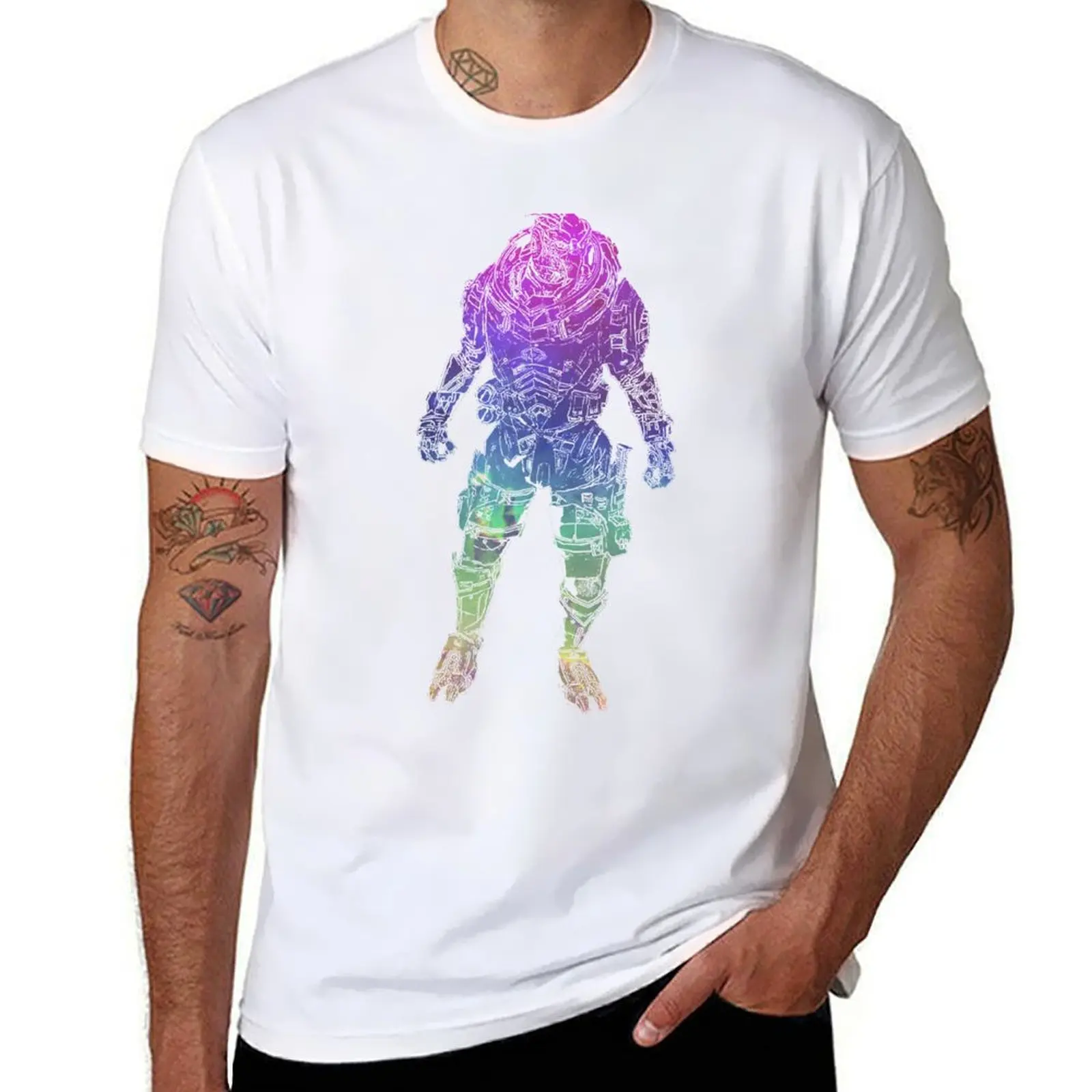 

t shirts ME shirts T-Shirt Garrus funny t - (Rainbow) designer man