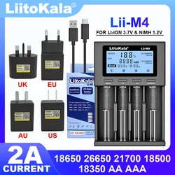 Liitokala-ユニバーサルスマートチャージャー,Lii-M4 v,3.7v,1.2v,18650, 26650, 21700, 18500,aaa,aa用のテスト容量