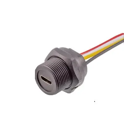 Waterproof Micro USB Female Back Mount Receptacle with Wire 20cm