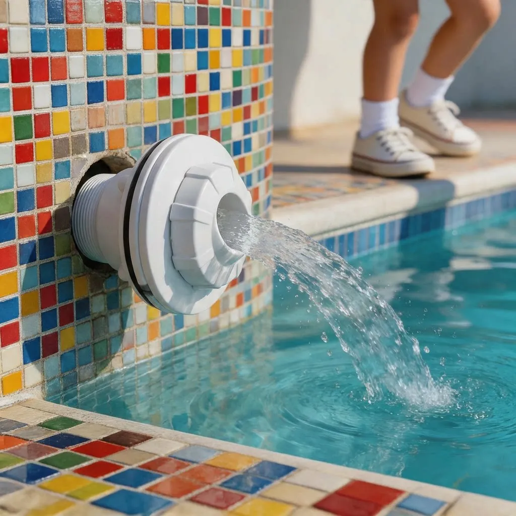 Backflow Nozzle Connector Designed for Swimming Pool Filters with Rubber Membrane Seal Film Tank Compatible ABS PVC Construction