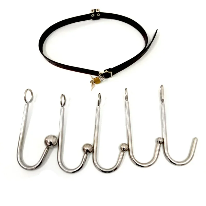 Ceinture de Chasteté en Cuir Réglable en Acier Inoxydable, 5 Boules à Crochet TANanal, BDSM, Bondage, Contraintes, Bouchons de Fesses, Jouets Sexuels pour Adultes