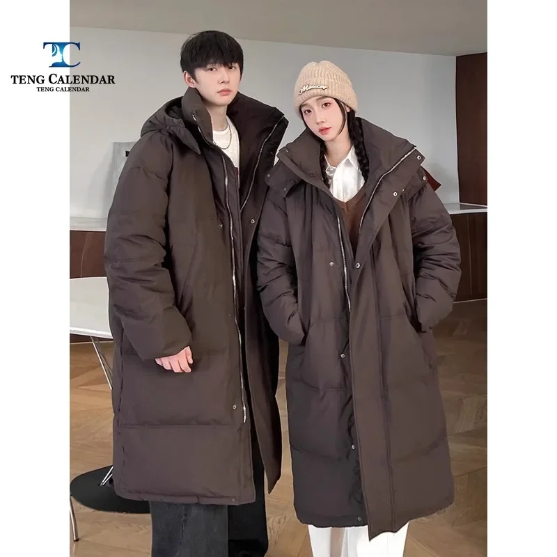 Melad Cold Down Jacket, Korean Long Plus Knee Length Thick Warm Couple Jacket, Men's and Women's Winter New Style