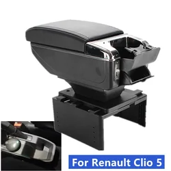 NEW For Renault Clio 5 Armrest Box For Renault Clio 5 Car Armrest Central storage Box Interior Retrofit with USB Car Accessories