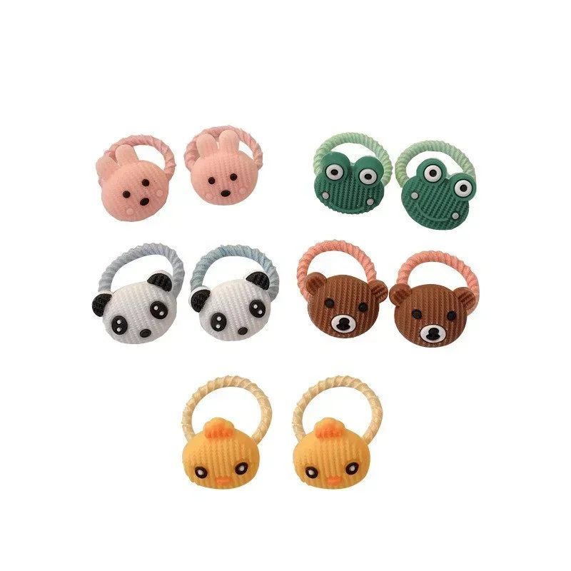 10PCS Girls Hair Accessories Cute Cartoon Hair Bands Bandeau Cheveux Scrunchies Korean Elastic Hairband Kids Rubber Bands Gift