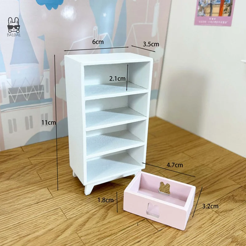 1:12 Dollhouse Miniature Wardrobe Storage Cabinet Multi-layer Lockers Model Furniture Decor Toy Doll House Accessories