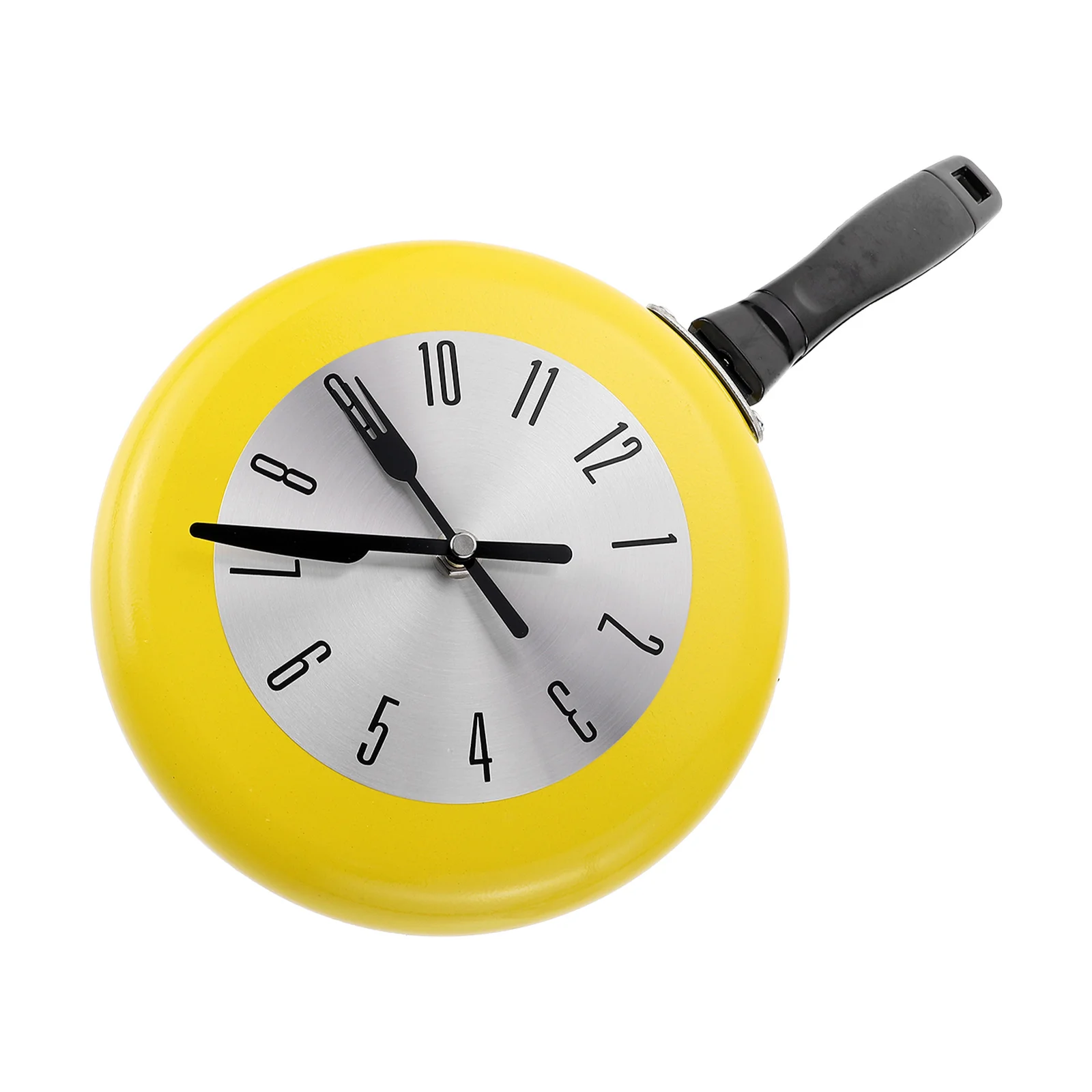 

1 set Quartz Clock Wall Hanging Frying Pan Retro Stainless Steel Kitchen Decor Silent Sweep Accurate Time Stable Quality
