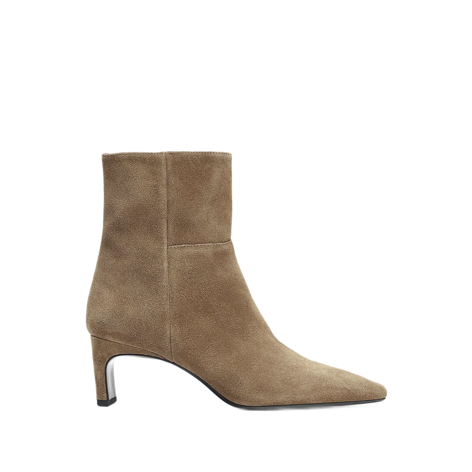 المرأة الخريف والشتاء رمادي داكن الجلد المدبوغ حذاء من الجلد أشار تو كتلة كعب أحذية الموضة الأنيقة مكتب ارتداء اليومي #5