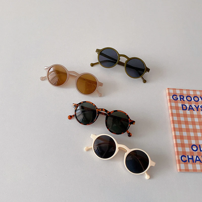 

2025 Fashion Glasses Children's Sunglasses Retro Small Round Frame Baby Sunglasses