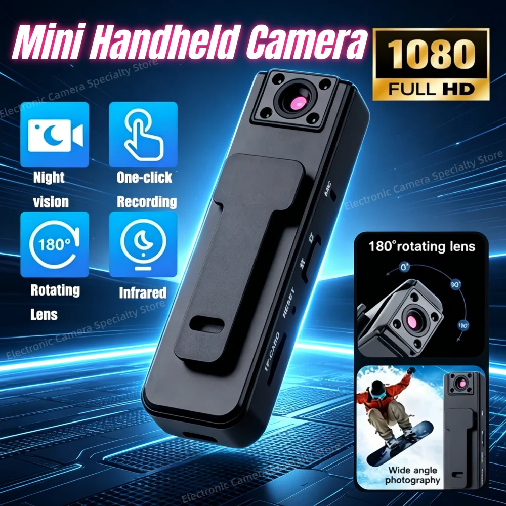 New A9 Mini Handheld Camera 1080P HD Infrared Night Vision Back Clip Recorder Portable Camera for Outdoor Sports Riding 2026
