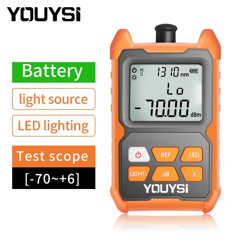 YOUYSI MINI OPM Handheld Mini Fiber Optical Power Meter Fiber Optical Cable Tester -70+6 or -50+26