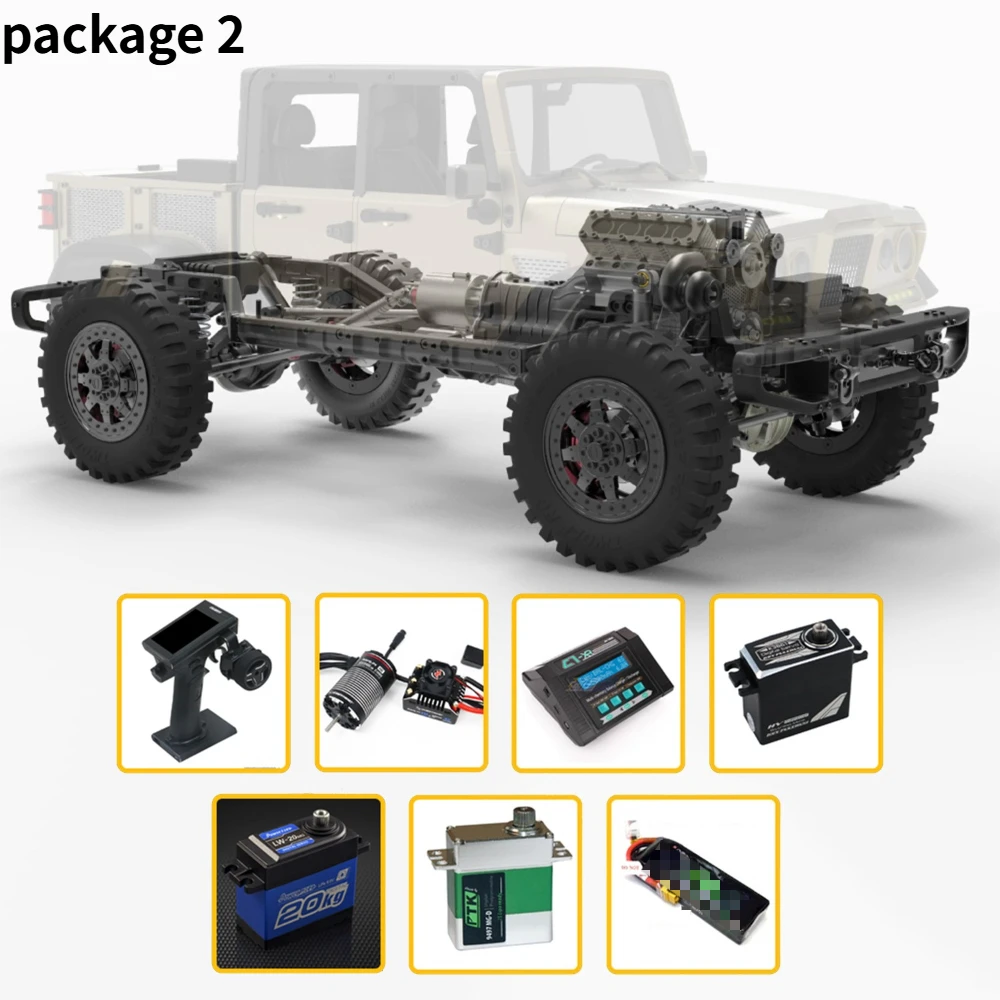 TWOLF 1/10 TW-715 4WD 프레임 풀 메탈 시뮬레이션 V8 엔진 키트 프레임 CNC 사륜구동 클라이밍 오프로드 차량 모델 장난감