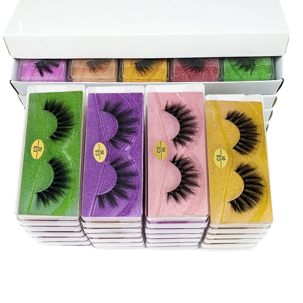 Lot de 10 paires de faux cils naturels en vison 3D, vente en gros