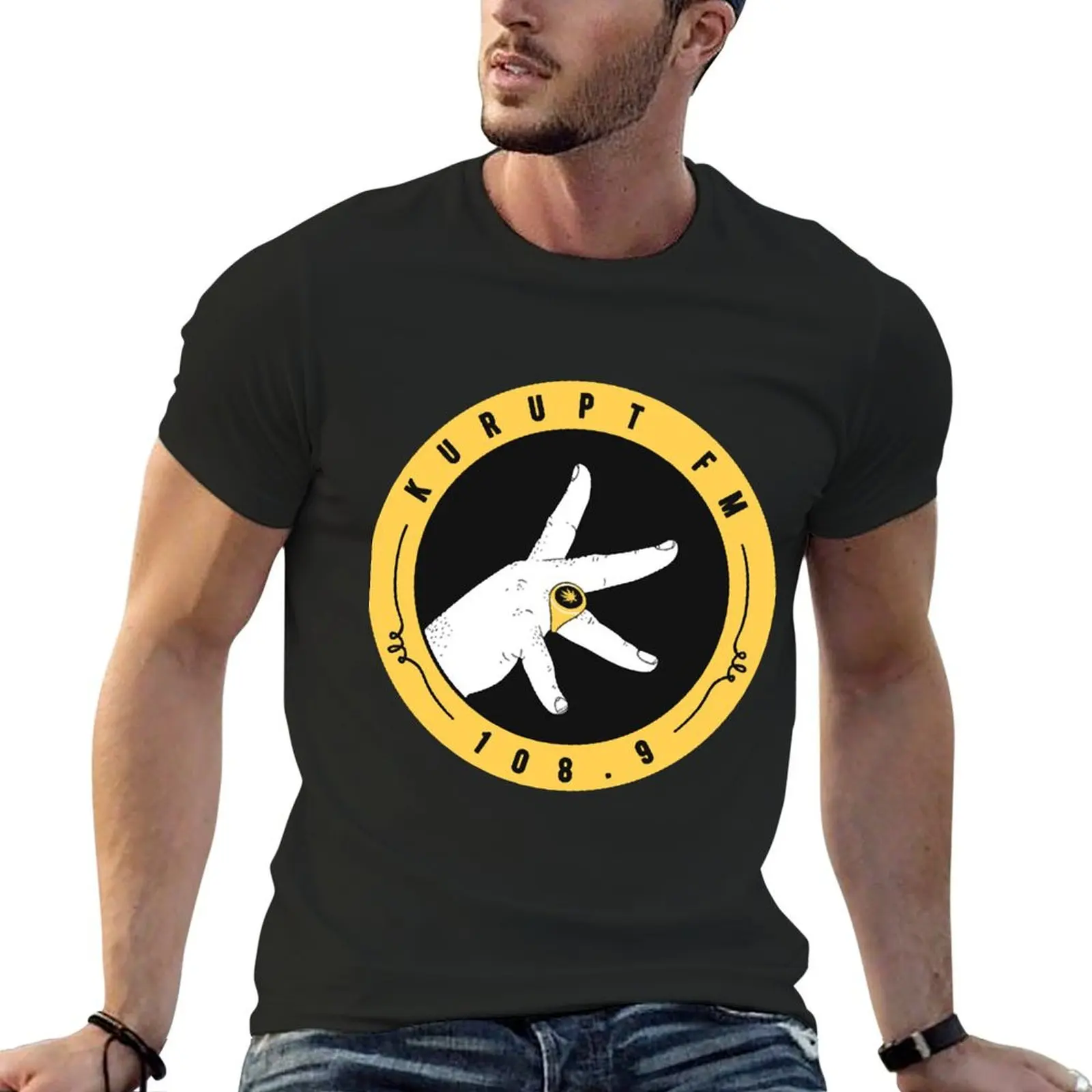 Kurupt FM Logo T-Shirt plus size clothes new edition blacks anime tshirt t shirts for men pack