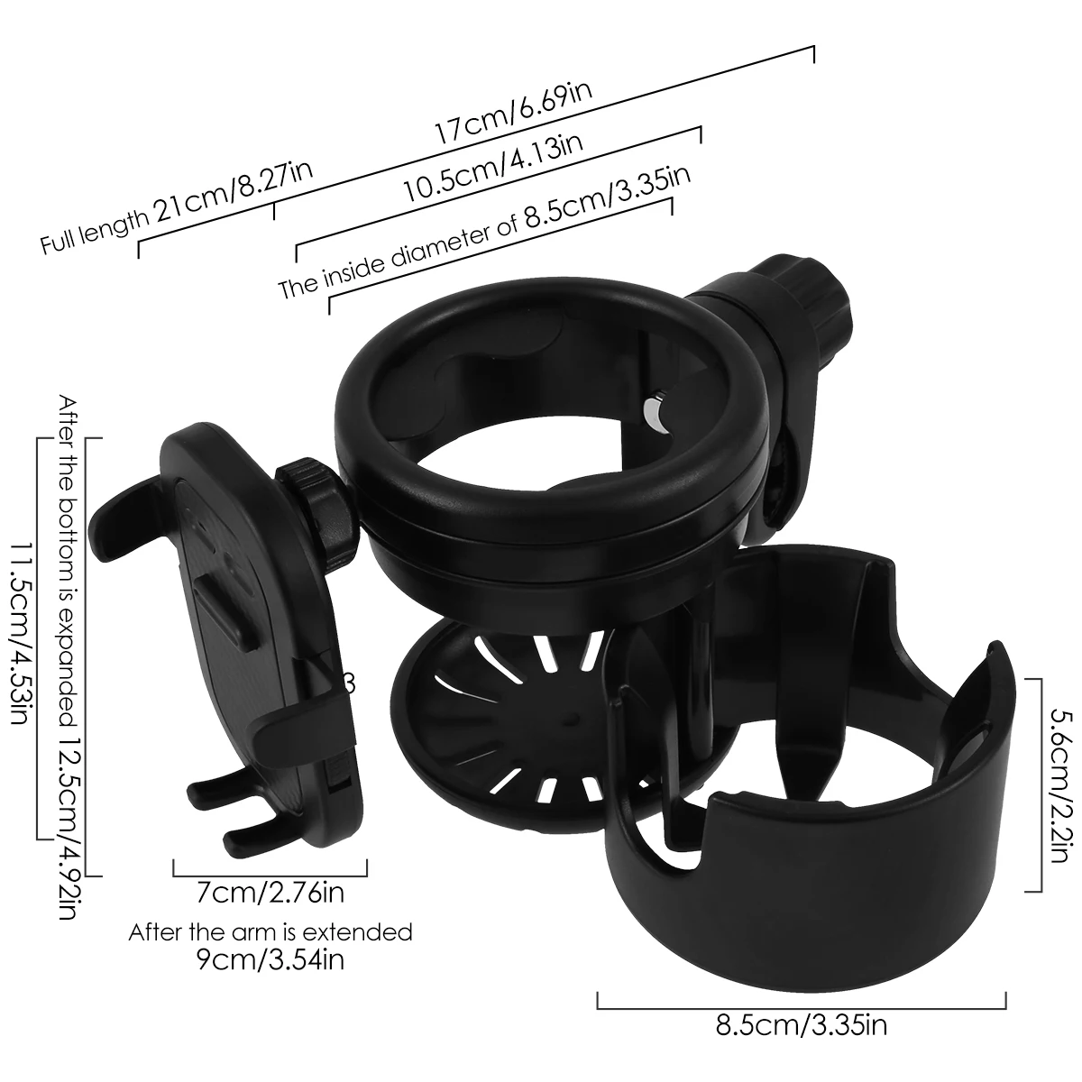 Tulák pohár držák univerzální pushchair voda láhev stánek 360° rotujícího telefon držák dvojitý díra děťátko aut organizátor pohár držák