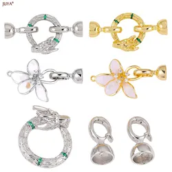JUYA New Natural Zircon Removable Clasps Fasteners Connector For Jewelry Making Accessories DIY Needlework Pearls Bracelet