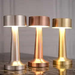 LED Table Light Metal Touch Desktop Decorative Lamp Rechargeable Night Lights For Bar Coffee Table Restaurant Decoration Light