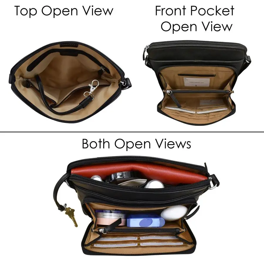 Bolsas crossbody de couro para mulheres Premium RFID bloqueando organizador de bolsa de ombro com alça ajustável