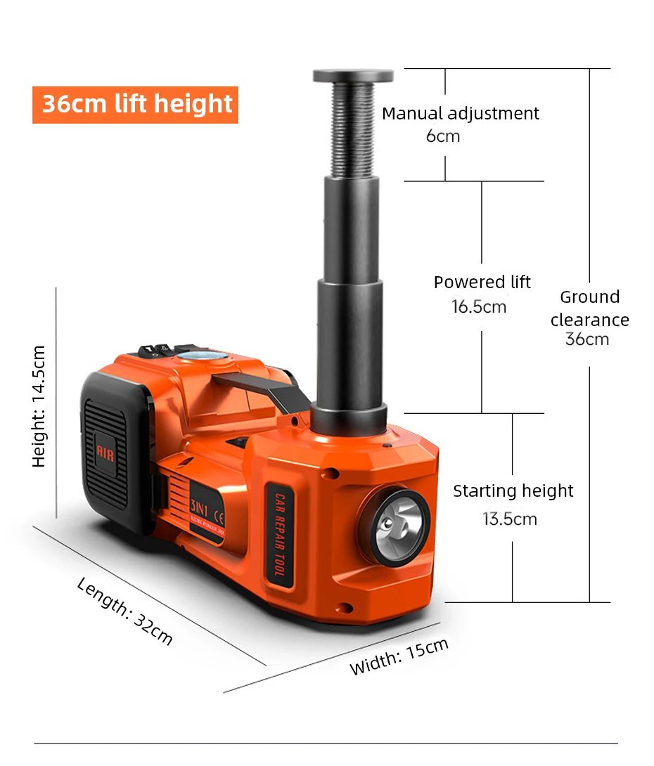 رافعة هيدروليكية كهربائية 12 فولت، الطرق الوعرة ثلاثة في واحد، طقم تغيير الإطارات في حالات الطوارئ، نظام أدوات رفع السيارة #1