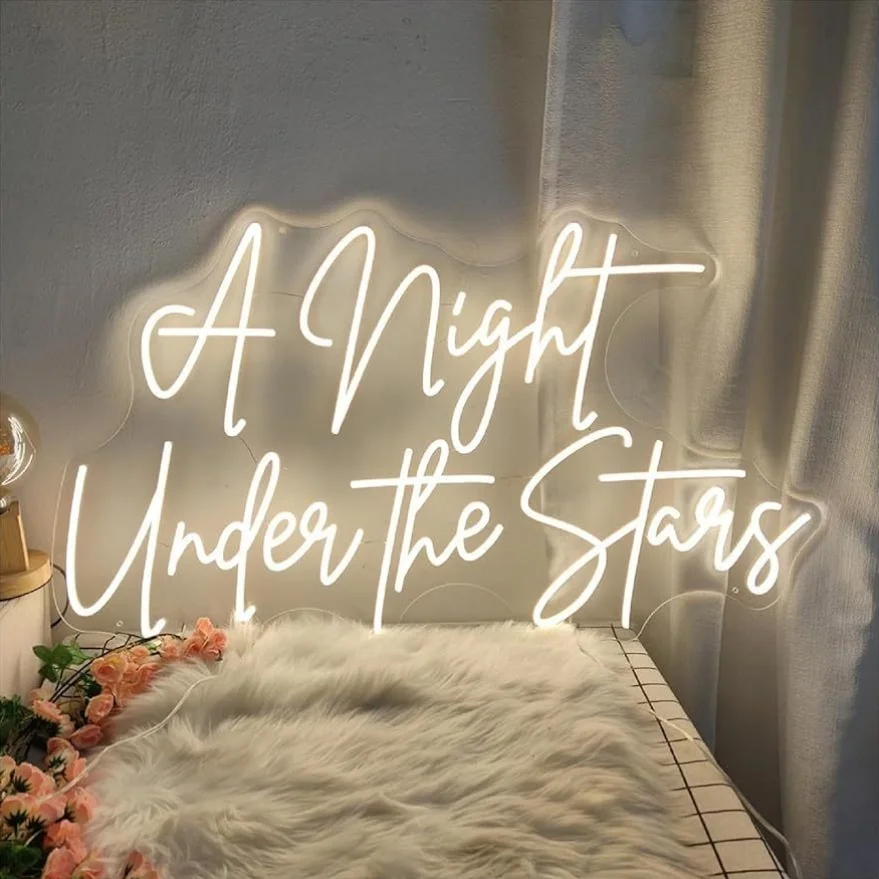 A Night Under the Stars Neon Sign LED Light USB Operated for Home Bedroom Living Room Outdoor Patio Balcony Romantic Decor Gift