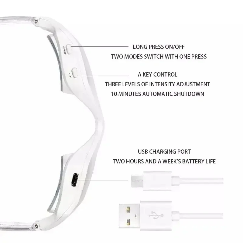 3D Rood Licht EMS Oogmassage Oogzorg Bril Donkere Kringen Wallen Rimpels Vermindering Oogvermoeidheid Ontspannend Schoonheidsverzorgingsapparaat