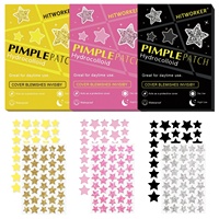 HITWORKER® 80pcs Shining Star Hydrocolloid Pimple Patches – Black, Pink & Yellow, Waterproof Invisible Acne Stickers for Party &