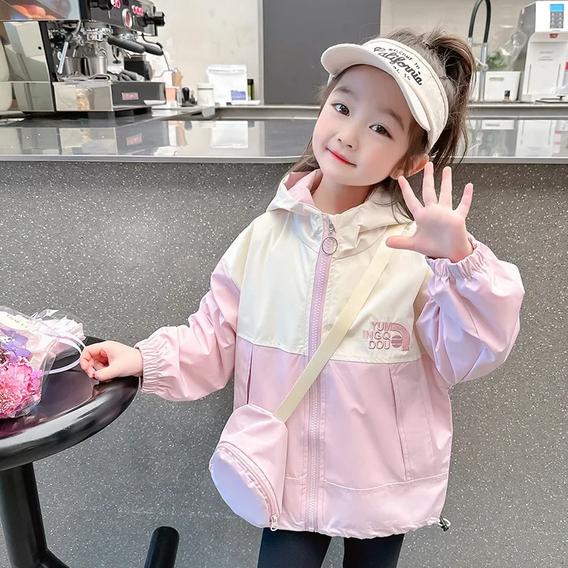 Baby Girl Top Girls Spring Coat 2024 New Style Spring Clothes Children Spring and Autumn Girls Baby Storm Fashion Jacket