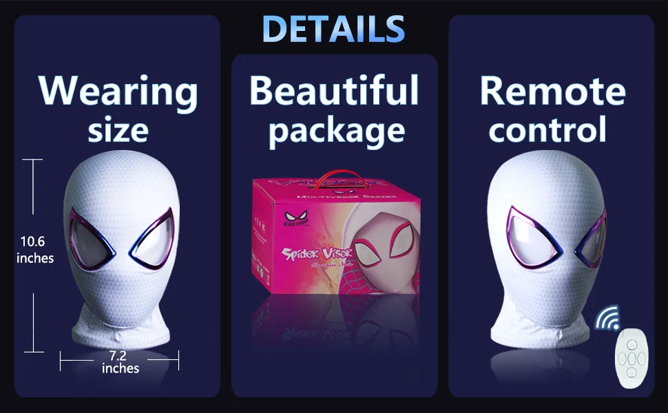 1:1 Miles Morales Mask with Movable Eyes Mascara Electric Gwen Spider Helmet Ring Control Halloween Cosplay Mask Toy Man Gift