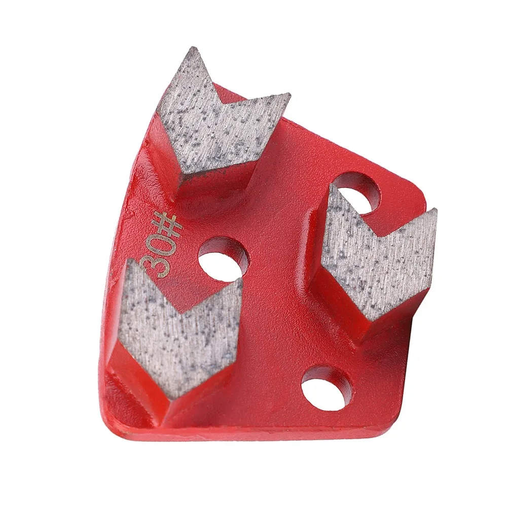 3pcs 3 Holes Trapezoid Grinding Disc Trapezoid Shape 30 Grit Diamond Floor Grinding Pad Concrete Grinding Pad Floor Grinding view 3