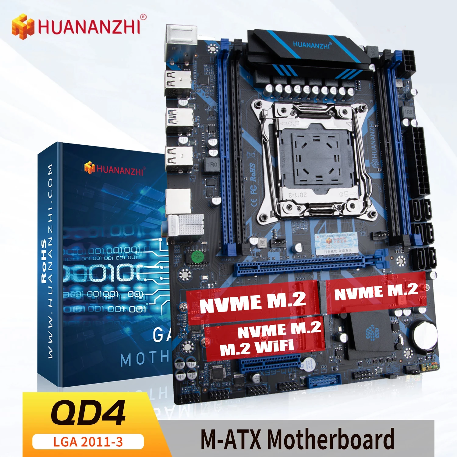HUANANZHI X99 Motherboard QD4 Xeon E5 LGA2011-3 ALL Serise DDR4